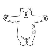 Urso vetor polar Urso ícone logotipo abraço ilustração desenho animado personagem