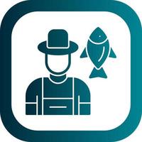 design de ícone de vetor de pescador