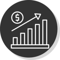 design de ícones vetoriais de gráfico de crescimento vetor