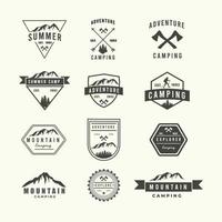 conjunto Distintivos montanha logotipos vetor