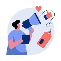 a poder do marketing isto ilustração pode mostrar uma marketing profissional conduzindo uma criativo e eficaz marketing campanha através social meios de comunicação ou de outros meios de comunicação. oportunidade o negócio conceito vetor