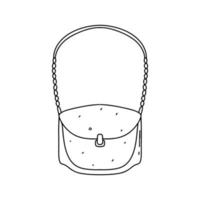 bolsa de mulher estilo doodle desenhado de mãos dadas. bolsa elegante feminina ilustração em vetor moda preto sobre fundo branco.