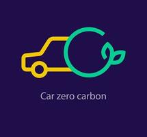 carro zero carbono logotipo. único cor transições. emissão livre carro conceito logotipo modelo. vetor