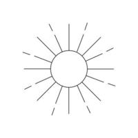 mão desenhado Sol ilustração. isolado em branco fundo vetor