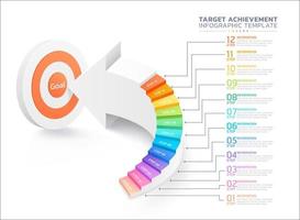 escada seta infográfico Linha do tempo modelo fundo vetor