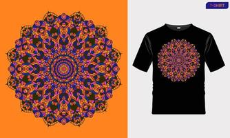 vetor mão desenhado rabisco mandala. étnico mandala com colorida tribal ornamento. isolado. brilhante cores. geométrico floral padronizar. tribal motivo para papel, têxtil, pano tecido imprimir. pró vetor