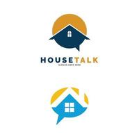 conjunto do casa conversa ou casa bate-papo ícone vetor logotipo modelo ilustração Projeto