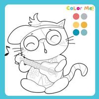 coloração página com verão tema. coloração atividade para crianças. vetor arquivo.