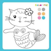 coloração página com verão tema. coloração atividade para crianças. vetor arquivo.