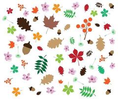 lindo colorida folhas e flores padronizar vetor ilustração para outono tema e fundo.