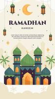 Ramadhan social meios de comunicação história modelo com plano ilustração vetor