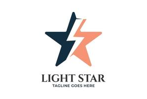 moderno simples minimalista Estrela com trovão luz poder energia logotipo vetor