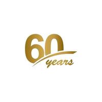 60 anos de aniversário elegante linha de ouro celebração ilustração vetorial de modelo de design vetor