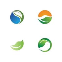 logotipos da ecologia de folhas verdes vetor