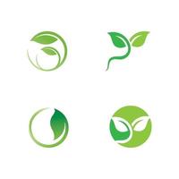 logotipos da ecologia de folhas verdes vetor