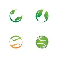 logotipos da ecologia de folhas verdes vetor