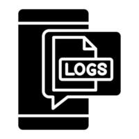 estilo de ícone de logs vetor