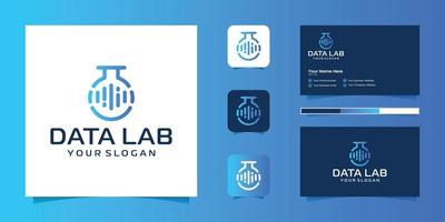 digital laboratório logotipo modelo. químico frasco . vidro pixel dados laboratório logotipo Projeto inspiração o negócio cartão vetor