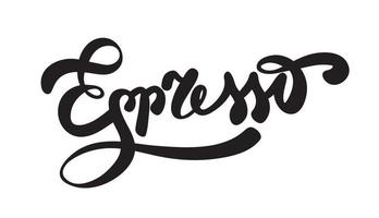 café expresso. Preto e branco letras para café cardápio vetor