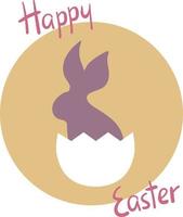 feliz Páscoa celebração logotipo dentro pastel cores vetor