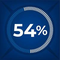 54 por cento contagem em Sombrio azul fundo vetor