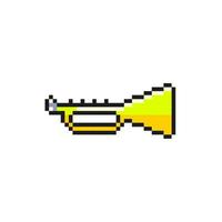 dourado trompete dentro pixel arte estilo vetor