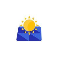 ícone de vetor de energia solar com painel e sol