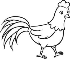 galinha animal desenho desenhos animados rabisco anime kawaii página para colorir ilustração fofa desenhando personagem de clip art chibi manga quadrinho vetor