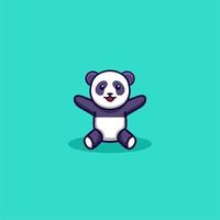 design de panda fofo vetor