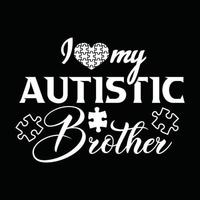 design de camiseta de autismo vetor