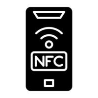 estilo de ícone nfc vetor