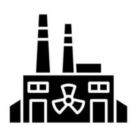nuclear fábrica ícone estilo vetor