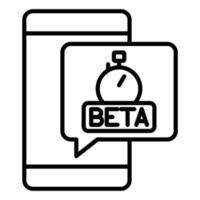 beta teste ícone estilo vetor