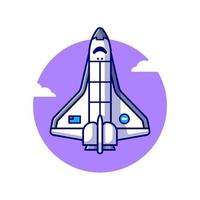 nave espacial avião voando ilustração do ícone do vetor dos desenhos animados. conceito de ícone de transporte aéreo isolado vetor premium. estilo cartoon plana