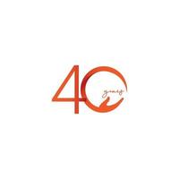40 anos aniversário celebração número vetor modelo design ilustração logotipo ícone