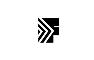 Preto branco geométrico f alfabeto carta logotipo ícone Projeto. criativo modelo para companhia e o negócio vetor