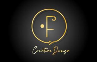 f ouro amarelo alfabeto carta logotipo ícone Projeto com luxo vintage estilo. dourado criativo modelo para companhia e o negócio vetor