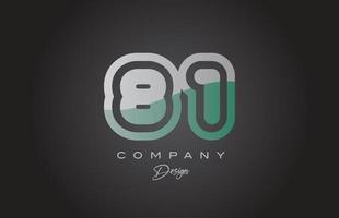 81 verde cinzento número logotipo ícone Projeto. criativo modelo para companhia e o negócio vetor