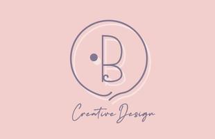 b alfabeto carta logotipo ícone Projeto com linha ponto e vintage estilo. Rosa azul criativo modelo para o negócio e companhia vetor