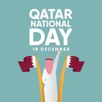 ilustração de design de modelo vetorial do dia nacional do qatar vetor