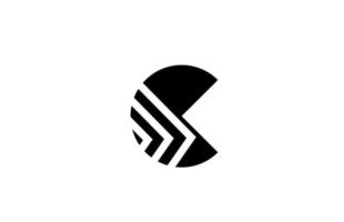 Preto branco geométrico c alfabeto carta logotipo ícone Projeto. criativo modelo para companhia e o negócio vetor