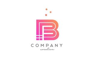 b Rosa alfabeto carta logotipo com linhas e pontos. corporativo criativo modelo Projeto para o negócio e companhia vetor