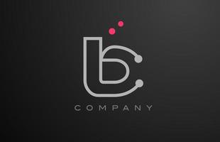 cinzento b alfabeto carta logotipo ícone Projeto com Rosa ponto. criativo modelo para o negócio e companhia vetor