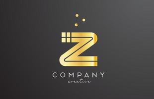 ouro dourado z alfabeto carta logotipo com pontos. corporativo criativo modelo Projeto para companhia e o negócio vetor