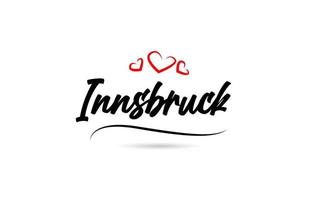 Innsbruck europeu cidade tipografia texto palavra com amar. mão letras estilo. moderno caligrafia texto vetor