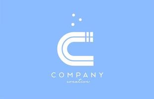 c azul branco alfabeto carta logotipo com linhas e pontos. corporativo criativo modelo Projeto para companhia e o negócio vetor