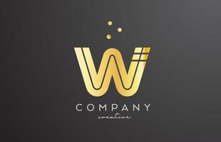 ouro dourado W alfabeto carta logotipo com pontos. corporativo criativo modelo Projeto para companhia e o negócio vetor
