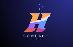 colori h alfabeto carta logotipo ícone com pontos. laranja Rosa azul criativo modelo Projeto para o negócio e companhia vetor