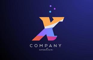 colori x alfabeto carta logotipo ícone com pontos. laranja Rosa azul criativo modelo Projeto para o negócio e companhia vetor