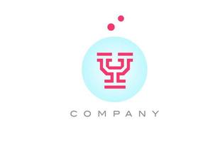 azul Rosa y alfabeto carta logotipo ícone Projeto com pontos. criativo modelo para o negócio e companhia vetor